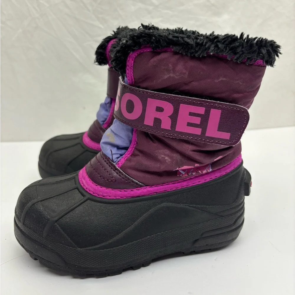 Sorel Kids Snow Boots in Purple, Pink & Black, SZ 11 toddler girl, box 40